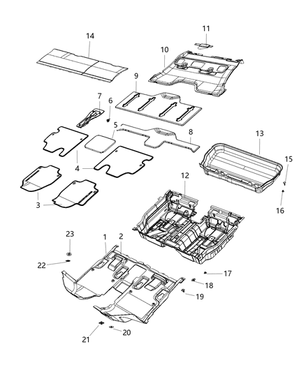 2019 Chrysler Pacifica Plug Nut, Rear Diagram for 6505297AA