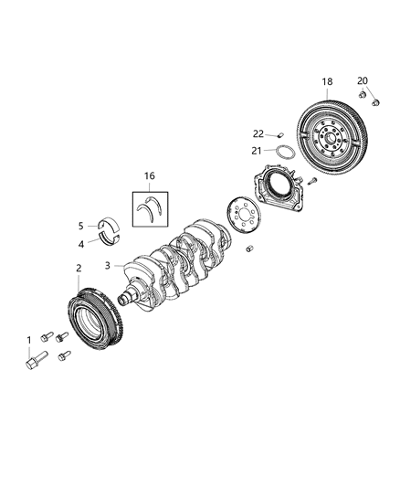 2019 Jeep Renegade Crankshaft Diagram for 68517266AA