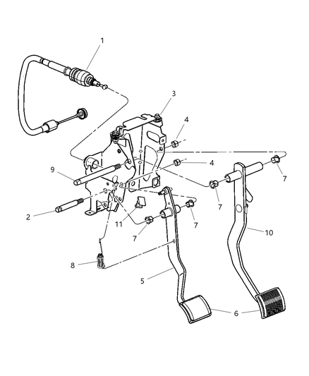 2004 Dodge Stratus Bracket Clutch And Brake Pedal Diagram for 4578097AC