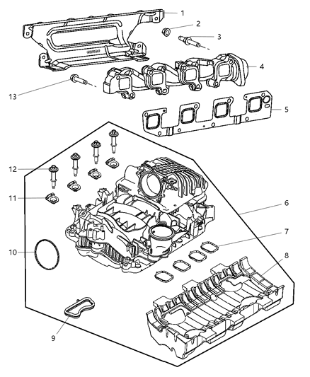 2006 Dodge Ram 1500 Manifolds - Intake & Exhaust Diagram 3 - Thumbnail