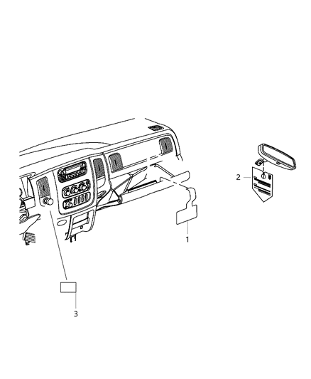 2016 Ram 3500 Cab Chassis Label - Instrument Panel Diagram