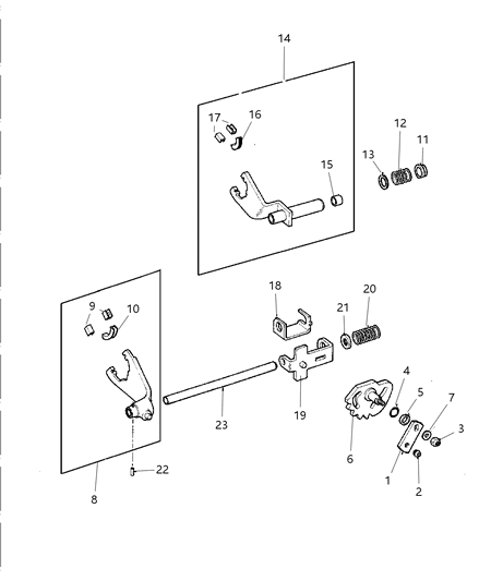 1997 Jeep Grand Cherokee Fork & Rail Diagram 1 - Thumbnail
