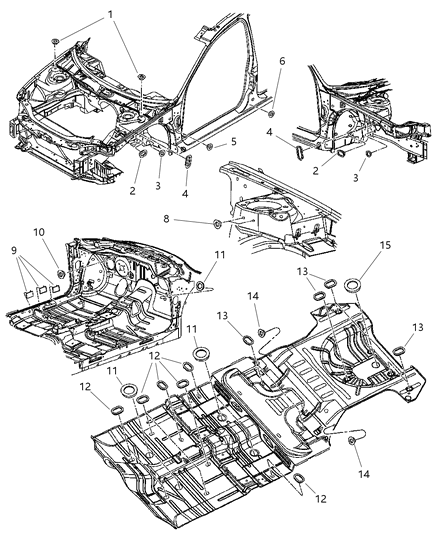2004 Dodge Stratus Tape Access Hole Diagram for 2654684