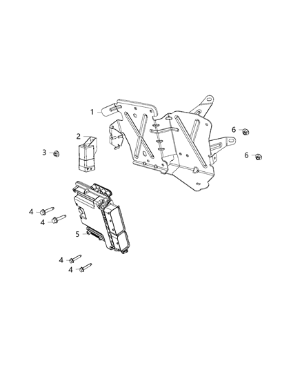 2019 Ram 1500 Control Module Bracket Diagram for 68161560AD