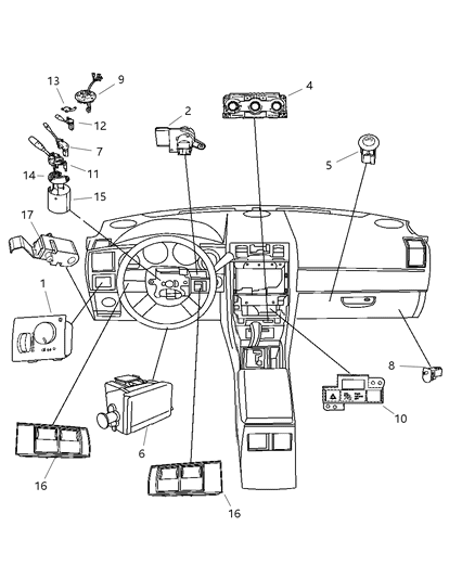 2007 Dodge Magnum Switch Stop Lamp Diagram for 4671336AB
