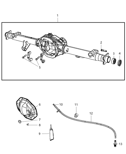 2009 Dodge Dakota Hose Axle Vent Diagram for 52099476AA