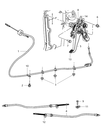 2012 Chrysler 300 Lever Parking Brake Diagram for 4779478AH