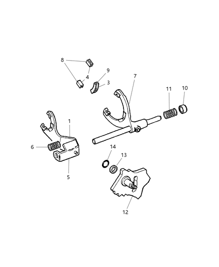 2005 Dodge Ram 1500 Sector Transfer Case Diagram for 5019031AB