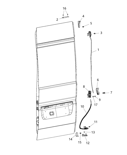 2014 Ram ProMaster 1500 Handle Inside Release Diagram for 1ZP90JXWAA