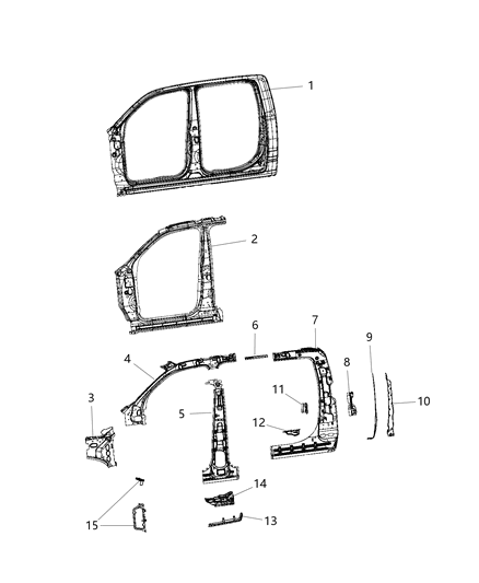 2021 Ram 1500 Baffle, Lower Driver Side Diagram for 68293697AB