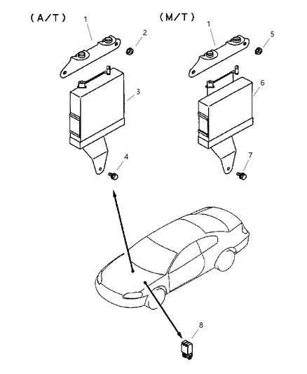 2001 Dodge Stratus ECM Diagram for MD368988