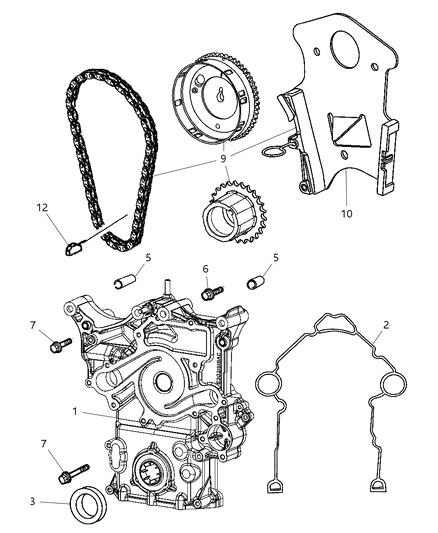 2005 Dodge Magnum Timing Belt / Chain & Cover Diagram 3 - Thumbnail