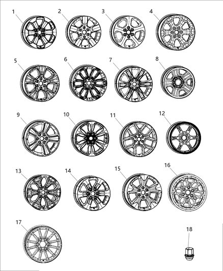 2021 Ram 1500 Wheel, Alloy Diagram for 4755571AA