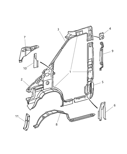 2002 Dodge Sprinter 2500 Front Aperture Diagram 1 - Thumbnail