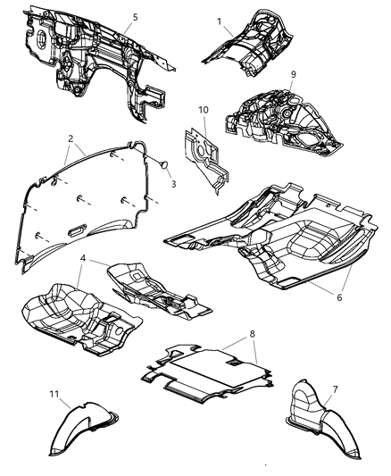 2010 Dodge Nitro Shield Exhaust Front Pipe Or Converter Diagram for 55373021AC