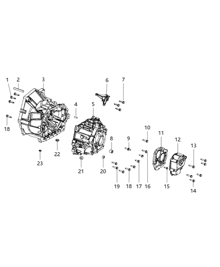 2015 Jeep Renegade Case & Related Parts of Manual Transmission Diagram 1 - Thumbnail