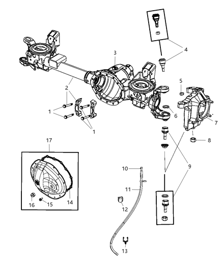 2012 Ram 3500 Pickup Housing And Vent of Front Axle; Differential And Drive Line Diagram 2 - Thumbnail
