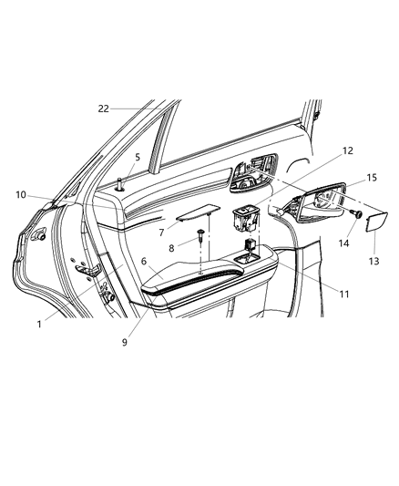 2013 Chrysler 300 Switch Power Window Diagram for 56046832AB