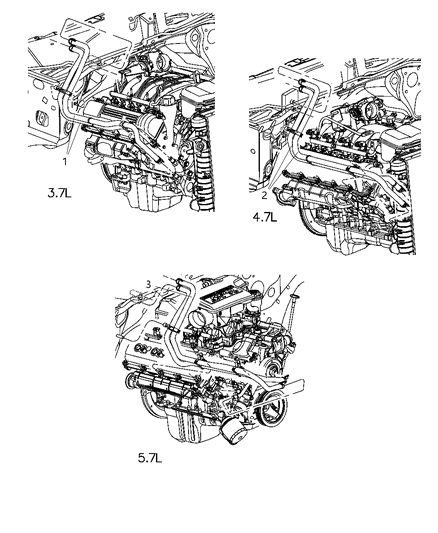 2008 Dodge Ram 1500 Hose Heater Supply Includes Supply And Return Hose Diagram for 55056671AB
