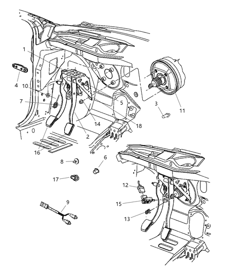 2007 Chrysler PT Cruiser Clutch Pedal Diagram 6 - Thumbnail