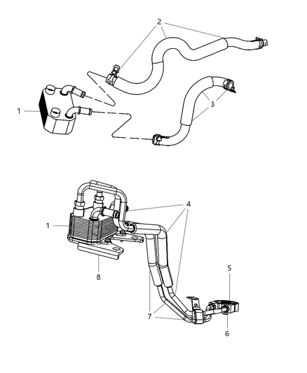 2007 Chrysler Sebring Engine Oiling Pump ,Oil Cooler & Filter , Pan , Indicator & Balance Shaft Diagram 5 - Thumbnail