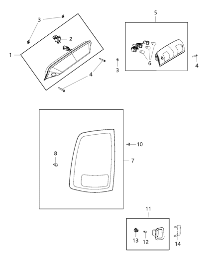 2018 Ram 3500 Tail Lamp, Passenger Side Diagram for 68093078AC