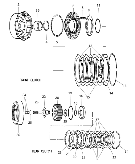2003 Dodge Ram Van Washer, Front Clutch Thrust, Front, 3-21/64" O.D., Pink Diagram for 4617162