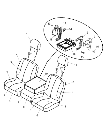 2011 Ram 2500 Front Seat - Split Seat Diagram 2 - Thumbnail