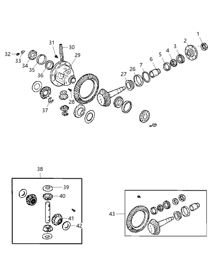2010 Dodge Nitro Differential Assembly of Rear Axle; Differential And Drive Line Diagram