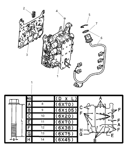 2002 Chrysler Sebring Coupe Valve Body Assembly Diagram