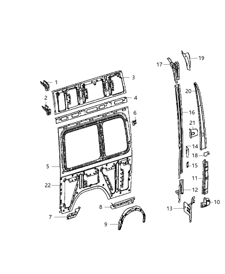 2009 Dodge Sprinter 2500 Upper Bracket Diagram for 68005124AA