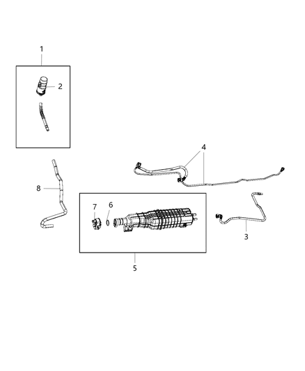2019 Ram 1500 New Style Vapor Canister & Leak Detection Pump Diagram