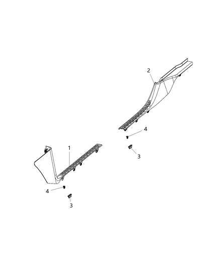 2020 Ram 5500 Cowl Side Panel & Scuff Plates Diagram