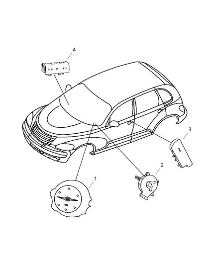 2004 Chrysler PT Cruiser Air Bags & Clock Spring Diagram
