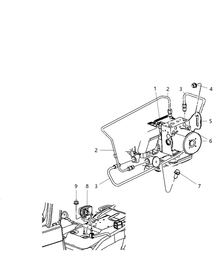 2007 Jeep Commander H C U & Brake Lines From HCU To Master Cylinder Diagram