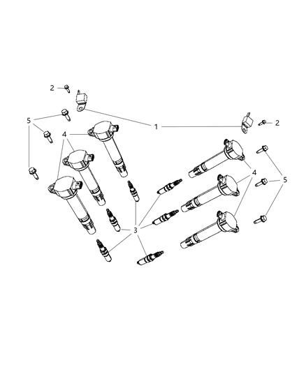 2015 Chrysler 300 Spark Plugs & Ignition Coil Diagram 1 - Thumbnail