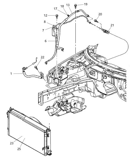 2001 Chrysler Sebring Line A/C Suction Diagram for 4596272AC