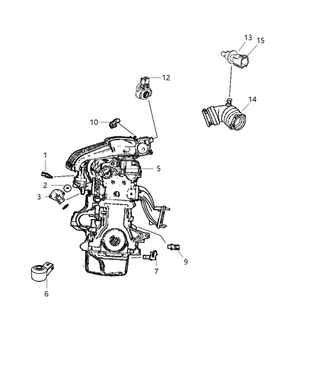 2009 Chrysler PT Cruiser Sensors - Engine Diagram 2 - Thumbnail