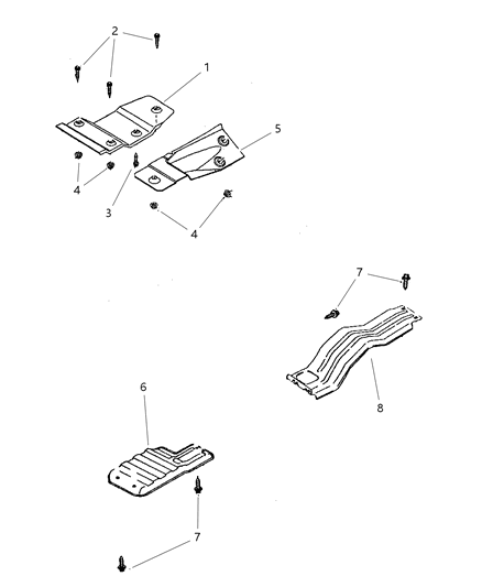 1997 Dodge Dakota Shield Heat Diagram for 55255815