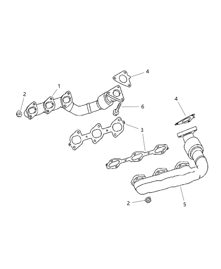 2008 Dodge Sprinter 3500 Exhaust Manifolds & Heat Shields Diagram 1 - Thumbnail