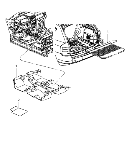 2017 Jeep Compass Carpet, Complete Diagram