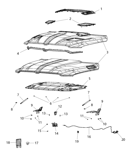 2021 Ram 1500 Lift Cylinder Diagram for 68276312AB