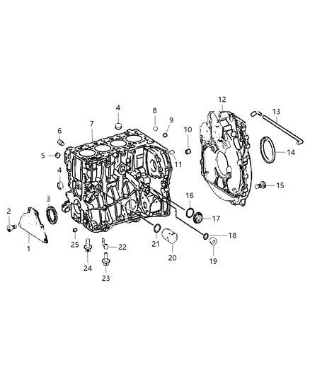 2010 Dodge Caliber Seal Rear Main Crankshaft Diagram for 68089220AA