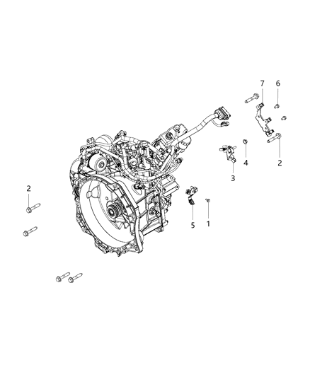 2017 Ram ProMaster 2500 Mounting Bolts of Manual Transmission Diagram