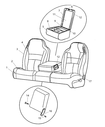 2001 Dodge Ram 2500 Cushion Front Seat Diagram for WQ961C3AA