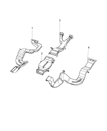 2021 Ram 1500 Rear Duct, Center Diagram for 68277067AA