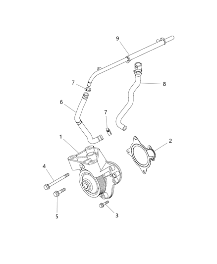 2014 Ram ProMaster 2500 Water Pump & Related Parts Diagram 1 - Thumbnail