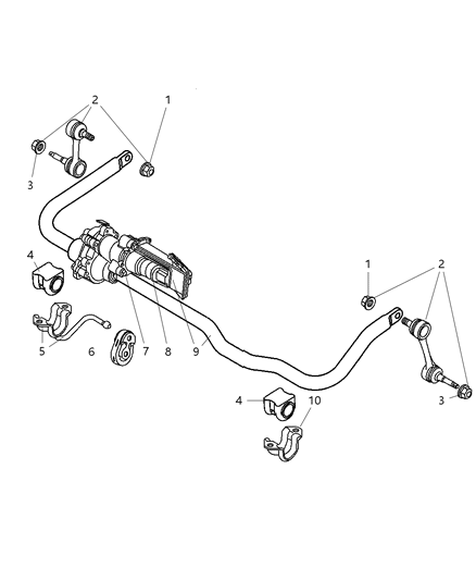 2007 Dodge Ram 2500 Stabilizer Bar Front Diagram for 52121754AC