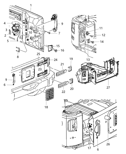 2007 Jeep Wrangler Swing Gate Diagram