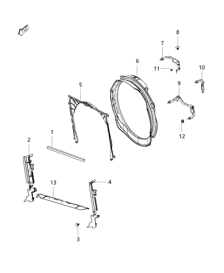 2020 Ram 2500 Radiator Seals, Shields, & Baffles Diagram 2 - Thumbnail
